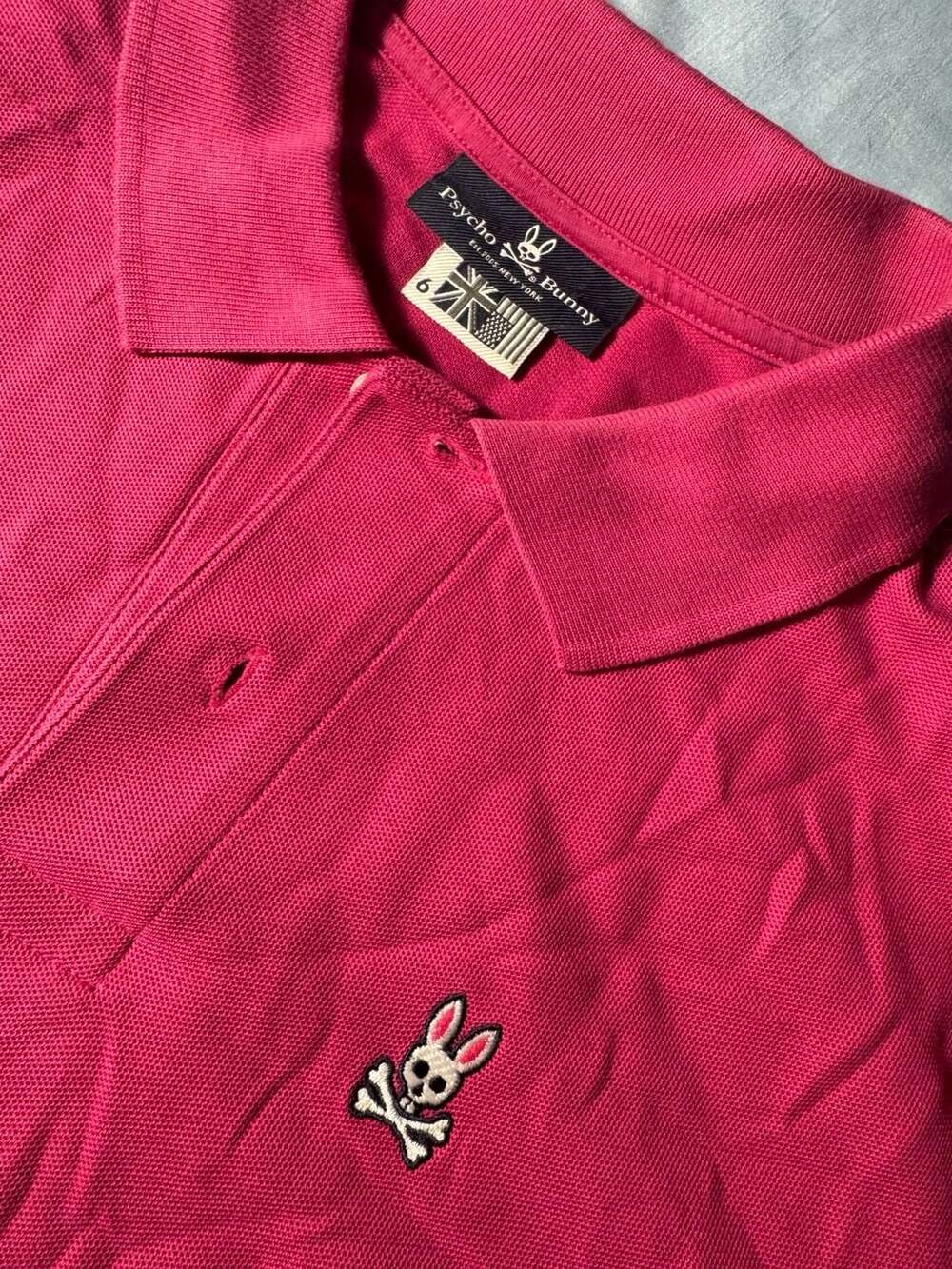Psycho Bunny Classic Pique Polo Size 6 Pink